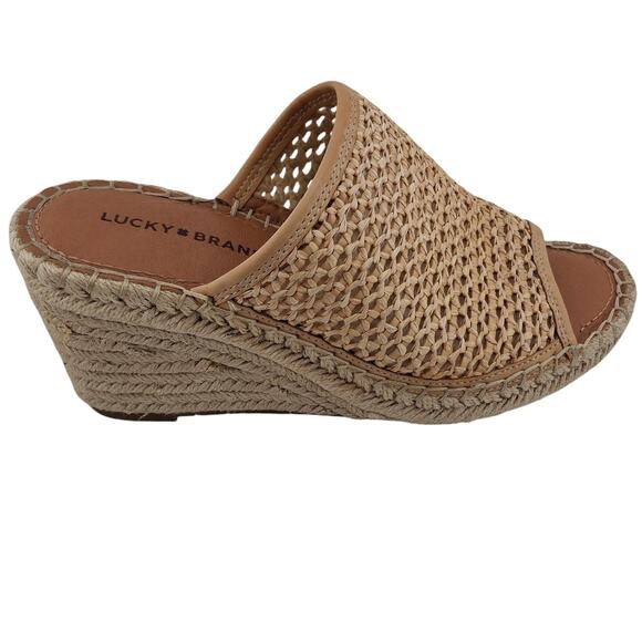 Lucky Brand Cabriah Wedge Size 6.5 Woven Wedge Espadrille Wedge 4 Inch Heel Shoe - Picture 6 of 10